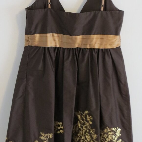 BCBG Brown Silk Cocktail Dress - Picture 3 of 4